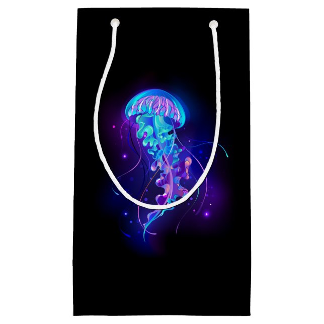 Vibrant Colour Glowing Jellyfish Small Gift Bag (Front)