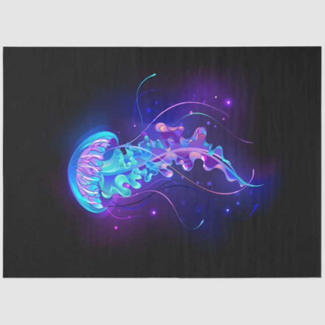 Vibrant Colour Glowing Jellyfish Tissue Paper (Front)