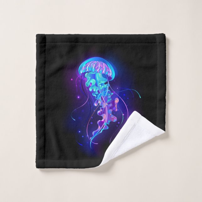 Vibrant Colour Glowing Jellyfish Wash Cloth (Wash Cloth)