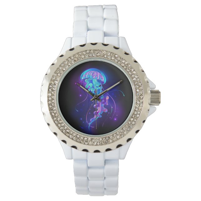 Vibrant Colour Glowing Jellyfish Watch (Front)