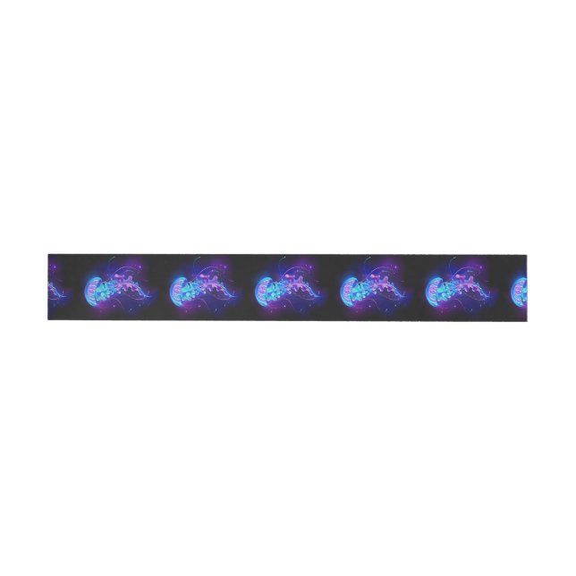 Vibrant Colour Glowing Jellyfish Wraparound Address Label (Individual)