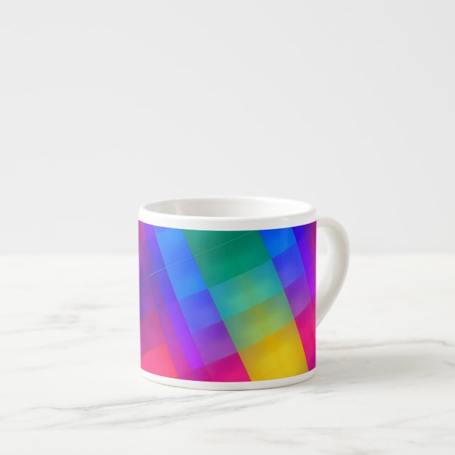 Vibrant Colour Grid  Espresso Cup (Front Right)