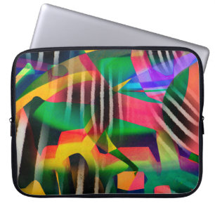 vibrant colour mixed digital pattern design made w laptop sleeve