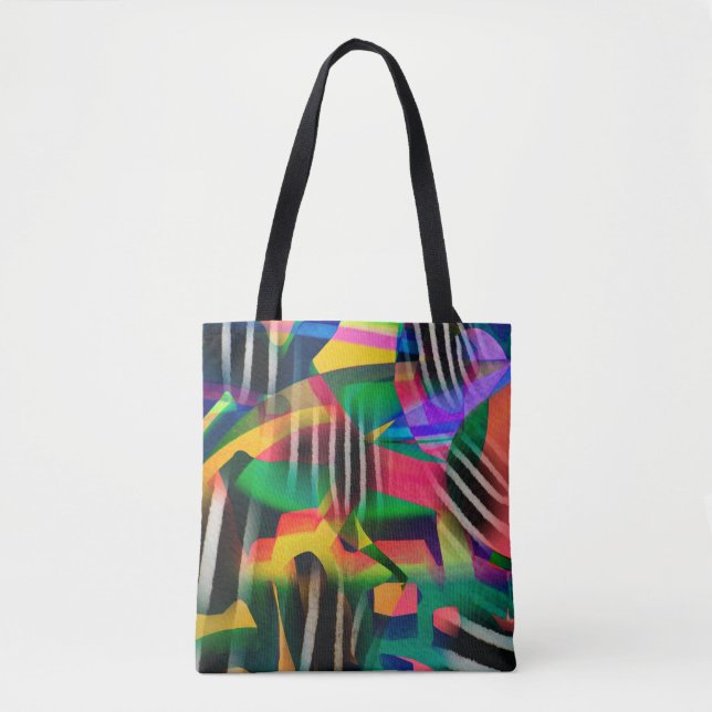vibrant colour mixed digital pattern design made w tote bag (Front)