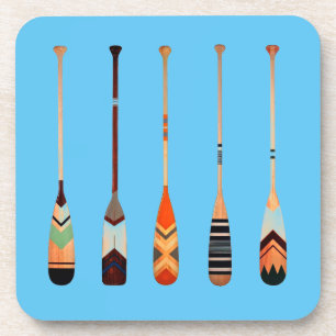 Vibrant colour oars design pattern coaster