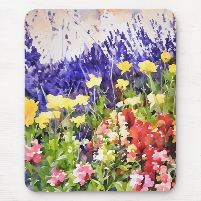 Vibrant colour scenic floral Mousepad (Front)