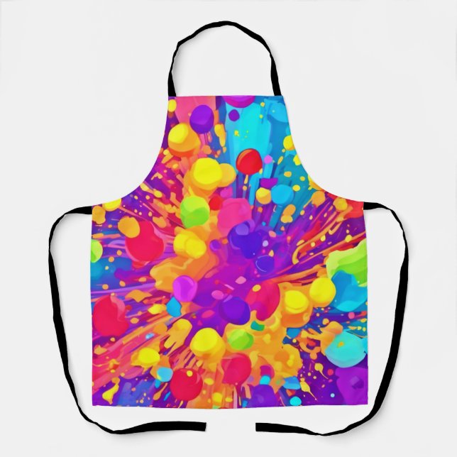 Vibrant Colour Spatter Apron (Front)