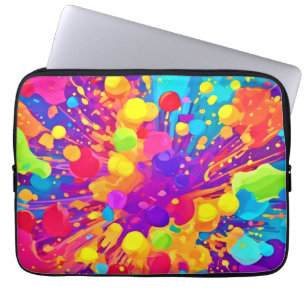 Vibrant Colour Spatter Laptop Sleeve