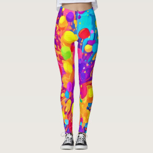Vibrant Colour Spatter Leggings