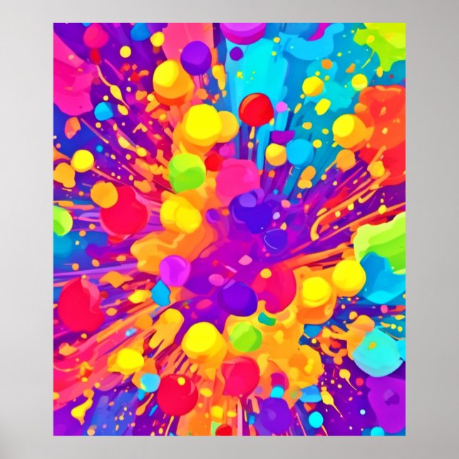 Vibrant Colour Spatter Poster (Front)