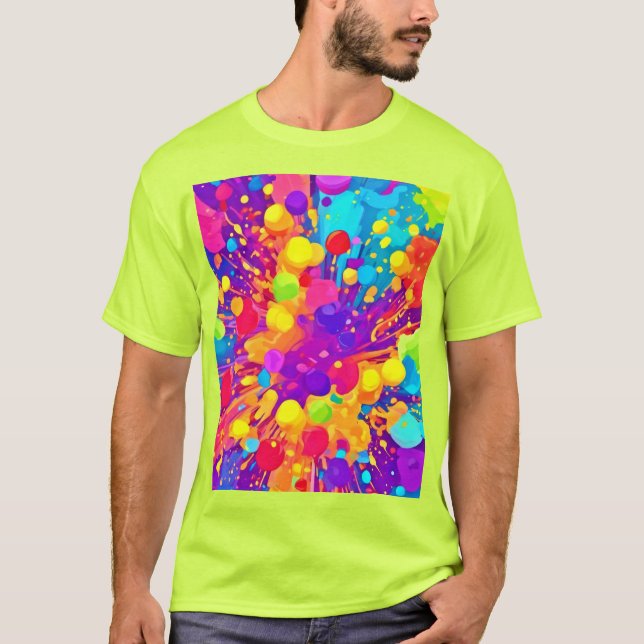 Vibrant Colour Spatter T-Shirt (Front)