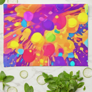 Vibrant Colour Spatter Tea Towel