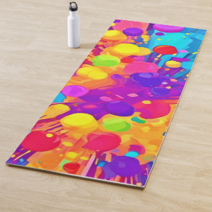 Vibrant Colour Spatter Yoga Mat