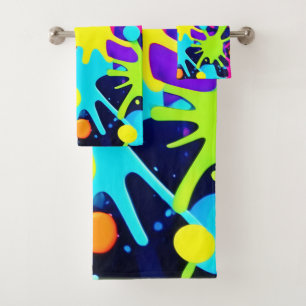 Vibrant Colour Splash Bath Towel Set