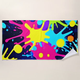 Vibrant Colour Splash Beach Towel