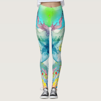Vibrant Colour Splash Graphic Leggings