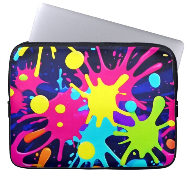 Vibrant Colour Splash Laptop Sleeve (Front)