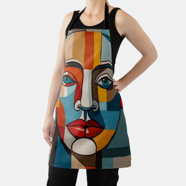 Vibrant Colourful Abstract Face Painting  Apron (Insitu)