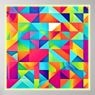 Vibrant Colourful Abstract Patterns Poster