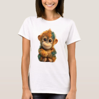 Vibrant Colourful Baby Chimpanzee Portrait Women T-Shirt