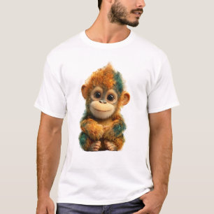 Vibrant Colourful Baby Primate Illustration Men T-Shirt