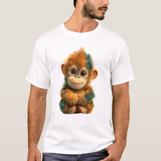 Vibrant Colourful Baby Primate Illustration Men T-Shirt