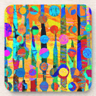Vibrant Colourful Balls Pattern Art Coaster