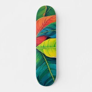 Vibrant Colourful Banana Foliage Pattern Skateboard