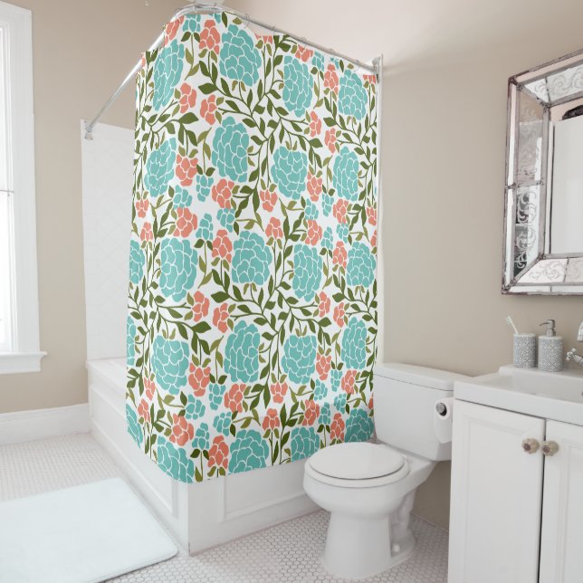 Vibrant Colourful Boho Spring  Shower Curtain (In Situ)