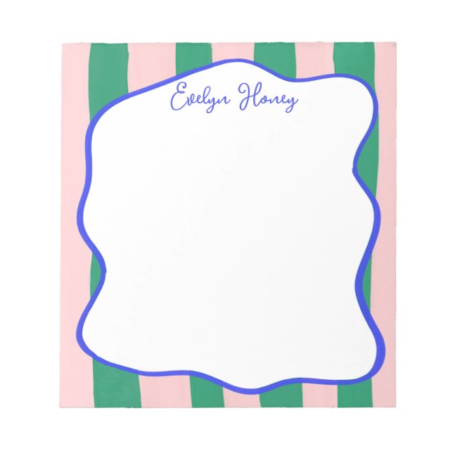Vibrant Colourful Bold Colours Wavy Border Notepad (Front)