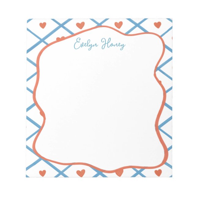 Vibrant Colourful Bold Colours Wavy Border Notepad (Front)