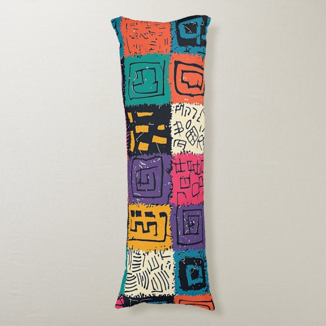 Vibrant Colourful Box Pattern (1) Body Cushion (Front Vertical)