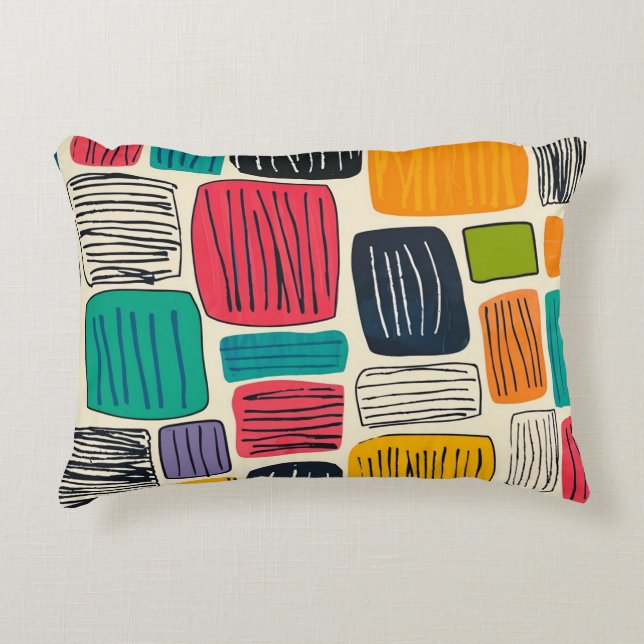 Vibrant Colourful Box Pattern (2) Decorative Cushion (Front)