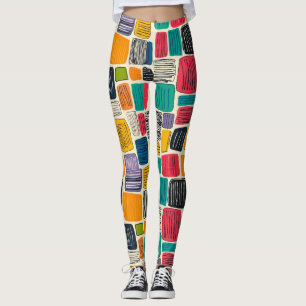 Vibrant Colourful Box Pattern (2) Leggings