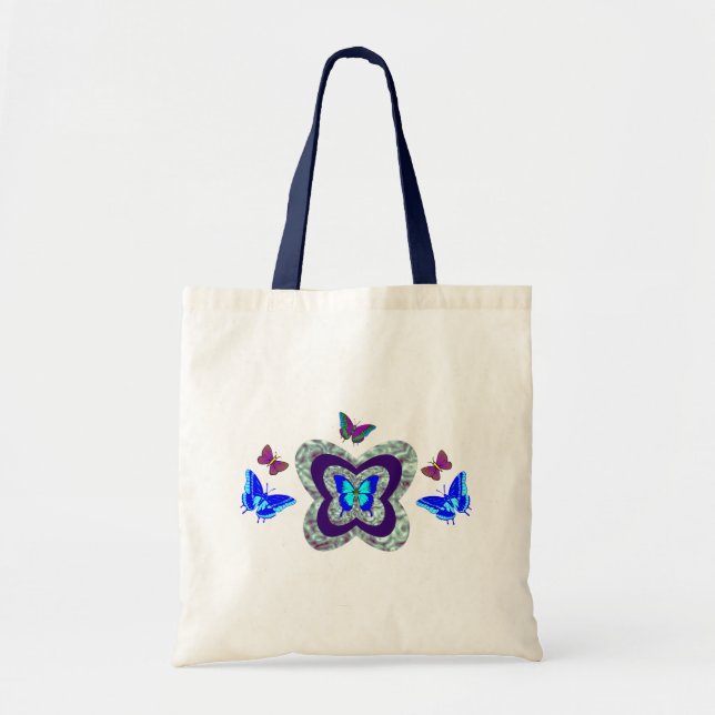 Vibrant Colourful Butterfly Tote Bag (Front)