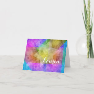 Vibrant Colourful Colour Block Watercolor Thank Yo Thank You Card