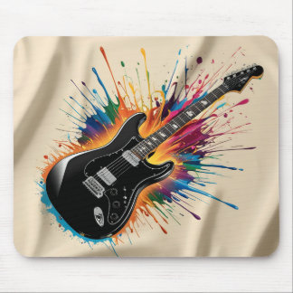 Vibrant colourful Electric Guitar Mouse Pad 