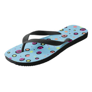 Vibrant Colourful Evil Eye Pattern Boho Summer Fli Thongs