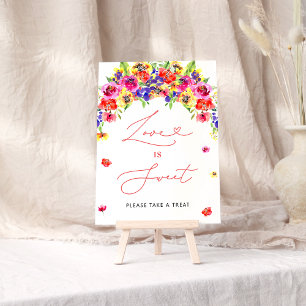 Vibrant Colourful Floral Love is Sweet Poster