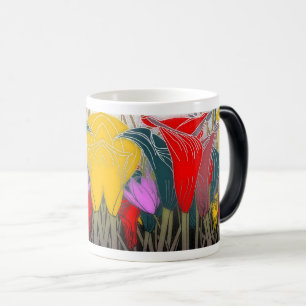 Vibrant Colourful Floral Pattern Magic Mug