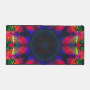 Vibrant Colourful Geometric Abstract Desk Mat