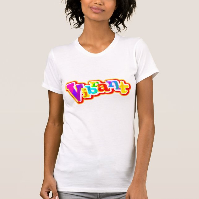 Vibrant colourful graphic text ladies t-shirt (Front)