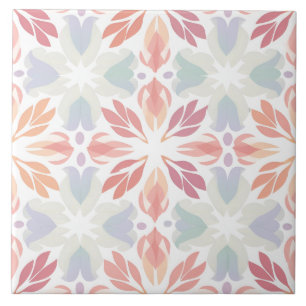 Vibrant Colourful Indian Art Geometric Pattern Ceramic Tile