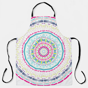 Vibrant Colourful Mandala Art Apron