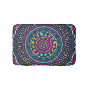 Vibrant Colourful Mandala Art Bath Mat