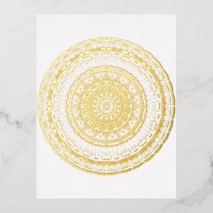Vibrant Colourful Mandala Art Foil Holiday Postcard