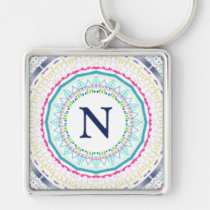 Vibrant Colourful Mandala Art Key Ring