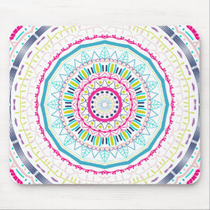 Vibrant Colourful Mandala Art Mouse Pad