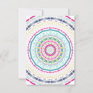 Vibrant Colourful Mandala Art RSVP Card