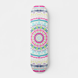 Vibrant Colourful Mandala Art Skateboard